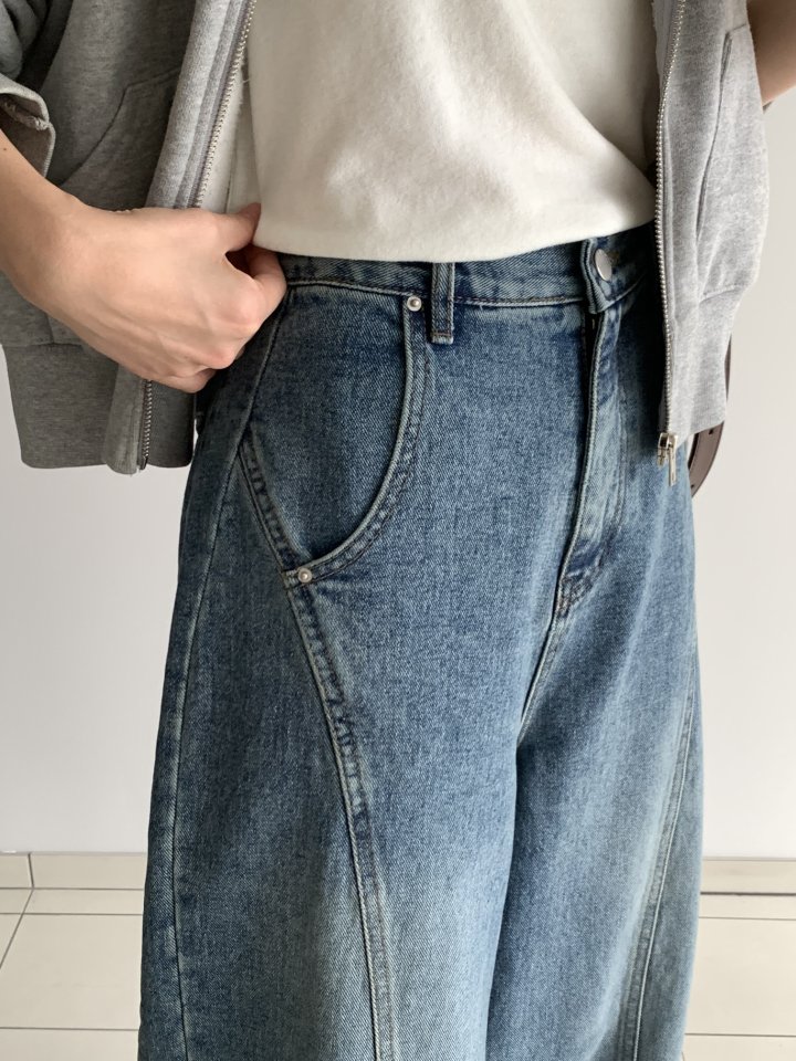 I'm here - Korean Women Fashion - #womensfashion - Round Denim Pants - 6