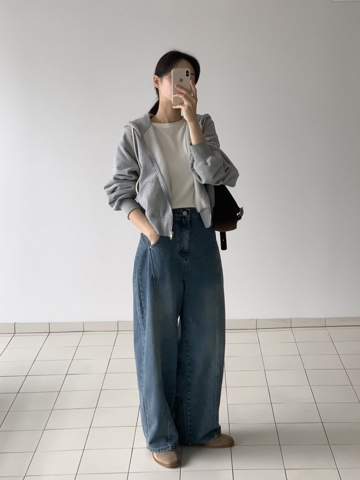 I'm here - Korean Women Fashion - #womensfashion - Round Denim Pants - 8
