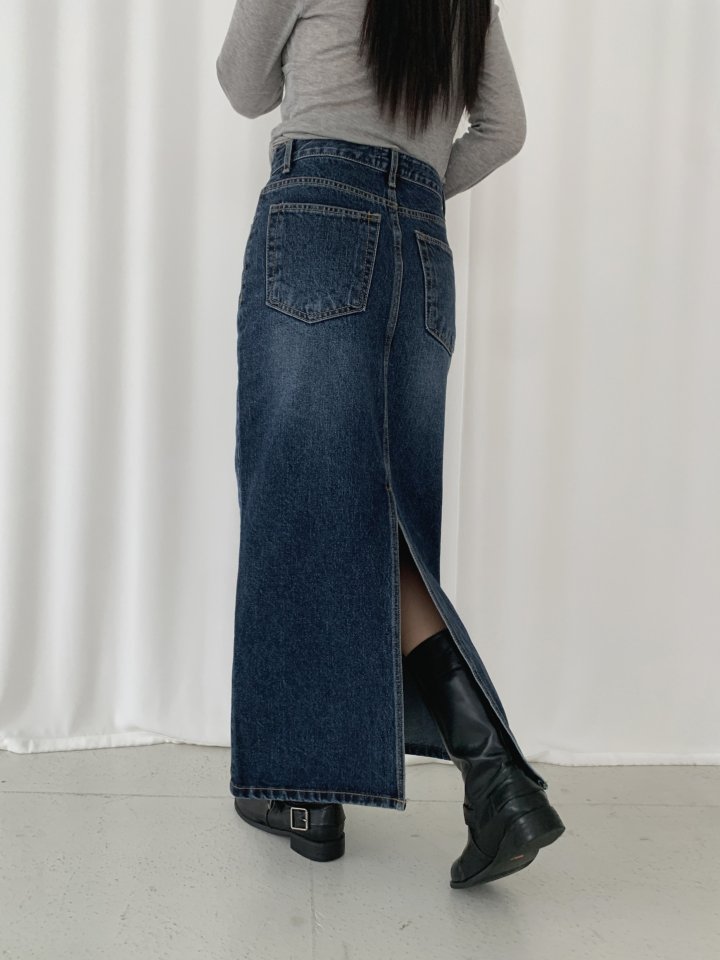 I'm here - Korean Women Fashion - #womensfashion - DB Long Skirt Denim Skirt - 12