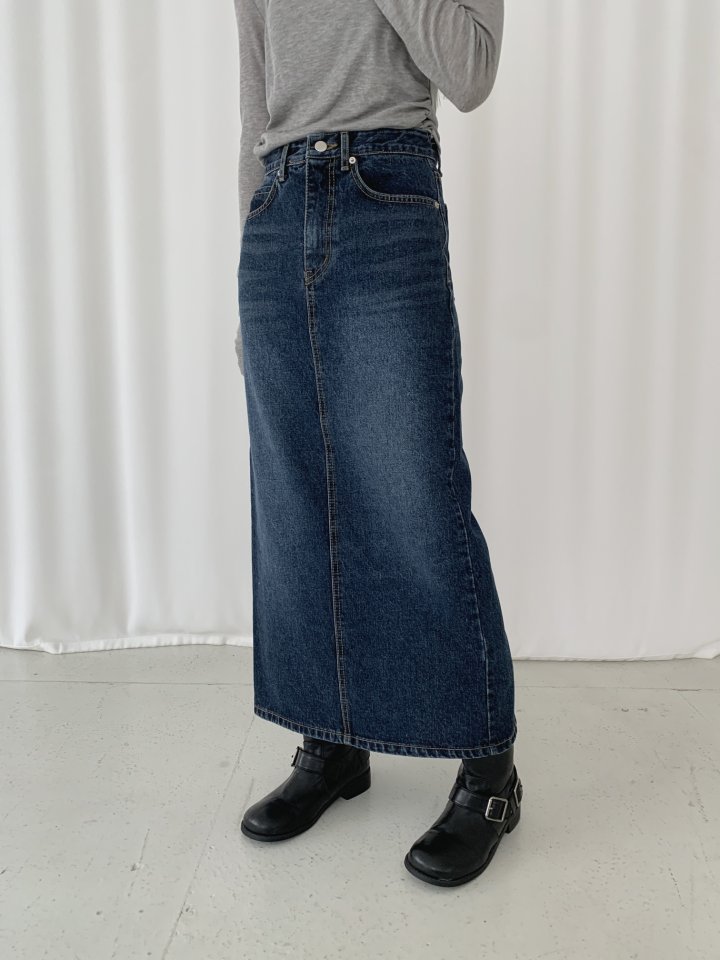 I'm here - Korean Women Fashion - #womensfashion - DB Long Skirt Denim Skirt - 6