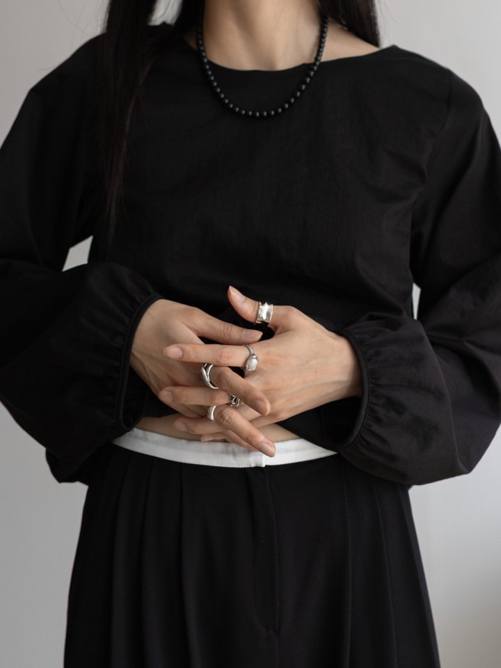 Inssense - Korean Women Fashion - #momslook - Puff Sleeve Volume Blouse - 2