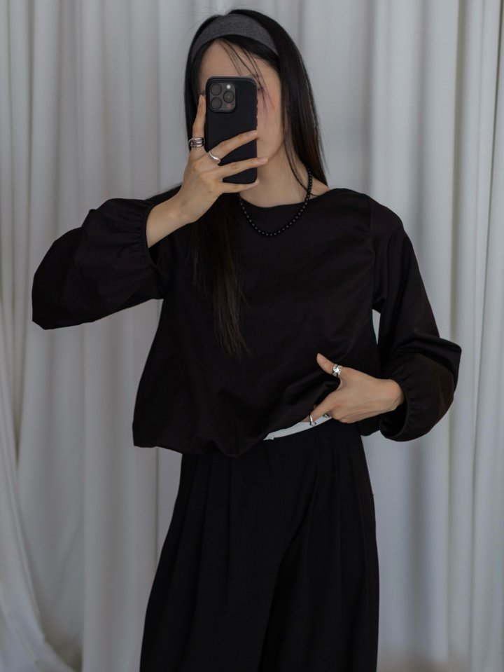 Inssense - Korean Women Fashion - #momslook - Puff Sleeve Volume Blouse - 6