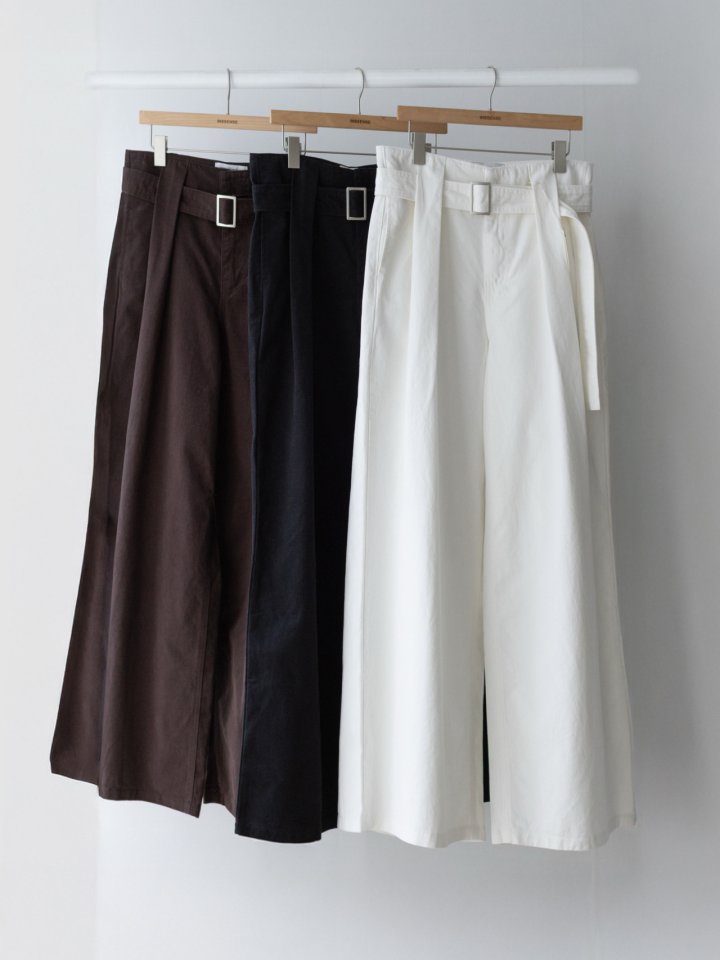 Inssense - Korean Women Fashion - #womensfashion - Premium Peach Volume Belted Wide Pants - 4