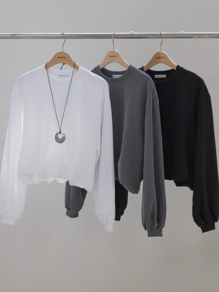 Inssense - Korean Women Fashion - #womensfashion - Pigment Volume Crop Sweatshirts - 4