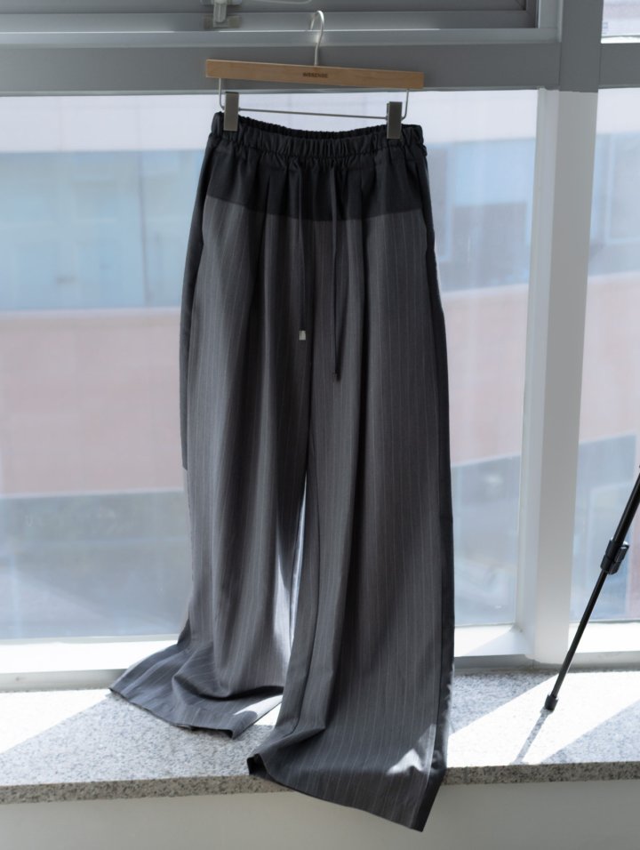 Inssense - Korean Women Fashion - #momslook - Contrast Panel Stripe Wide Pants - 9