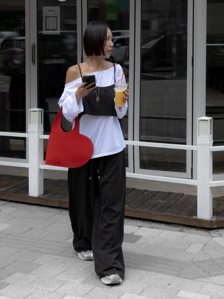 Inssense - Korean Women Fashion - #momslook - Contrast Panel Stripe Wide Pants - 7