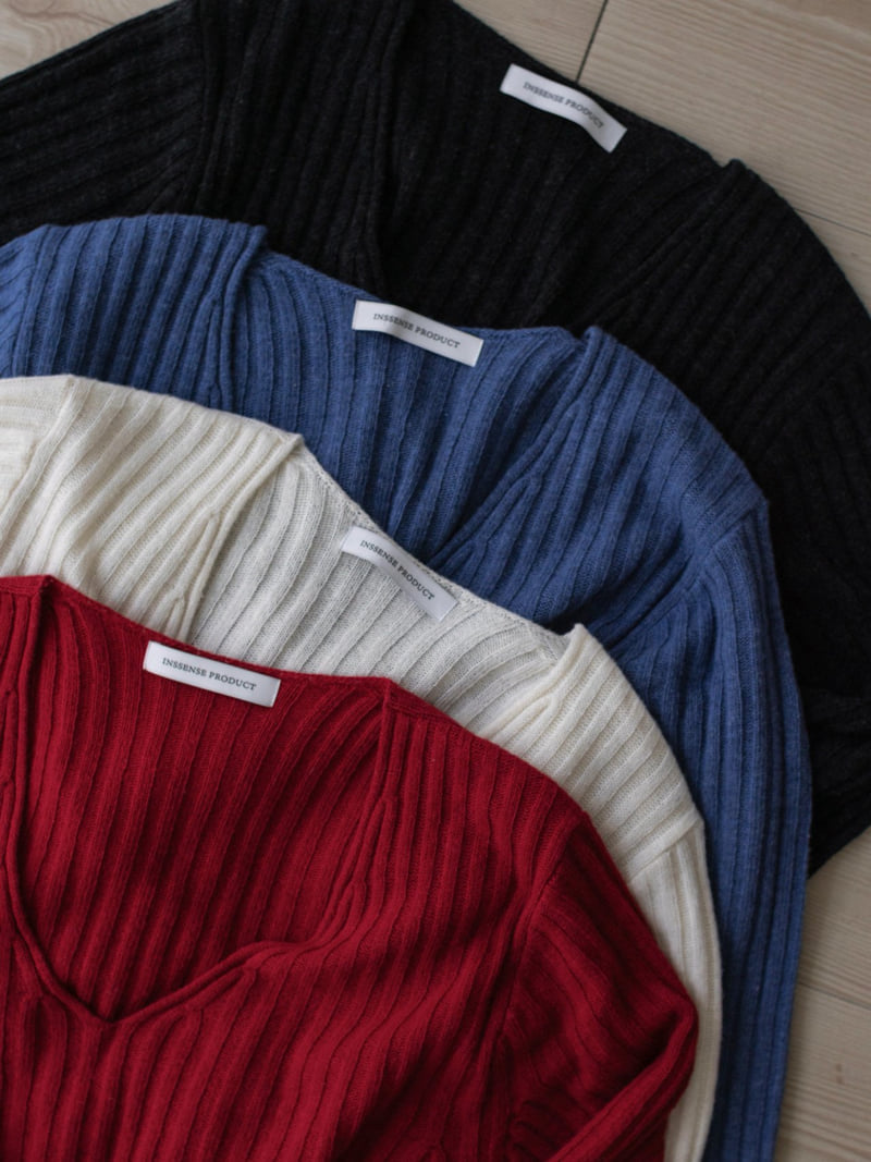 Inssense - Korean Women Fashion - #momslook - Oversized Merino Wool V-neck Knit - 12