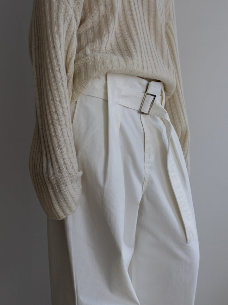 Inssense - Korean Women Fashion - #momslook - Premium Peach Volume Belted Wide Pants