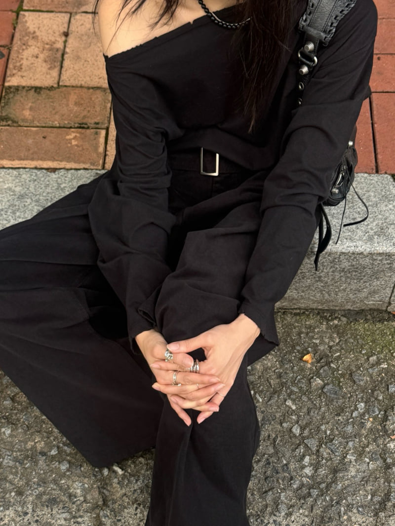 Inssense - Korean Women Fashion - #momslook - Premium Peach Volume Belted Wide Pants - 7