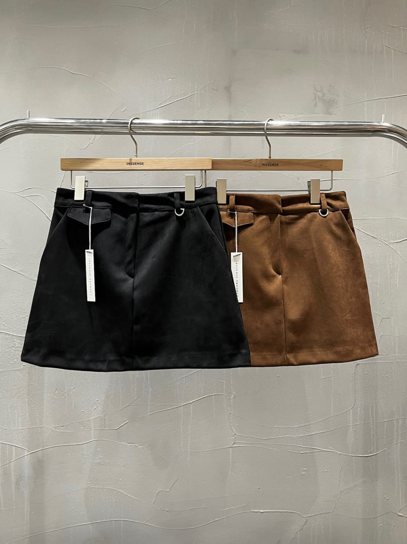 Inssense - Korean Women Fashion - #momslook - Suede Mini Skirt - 9