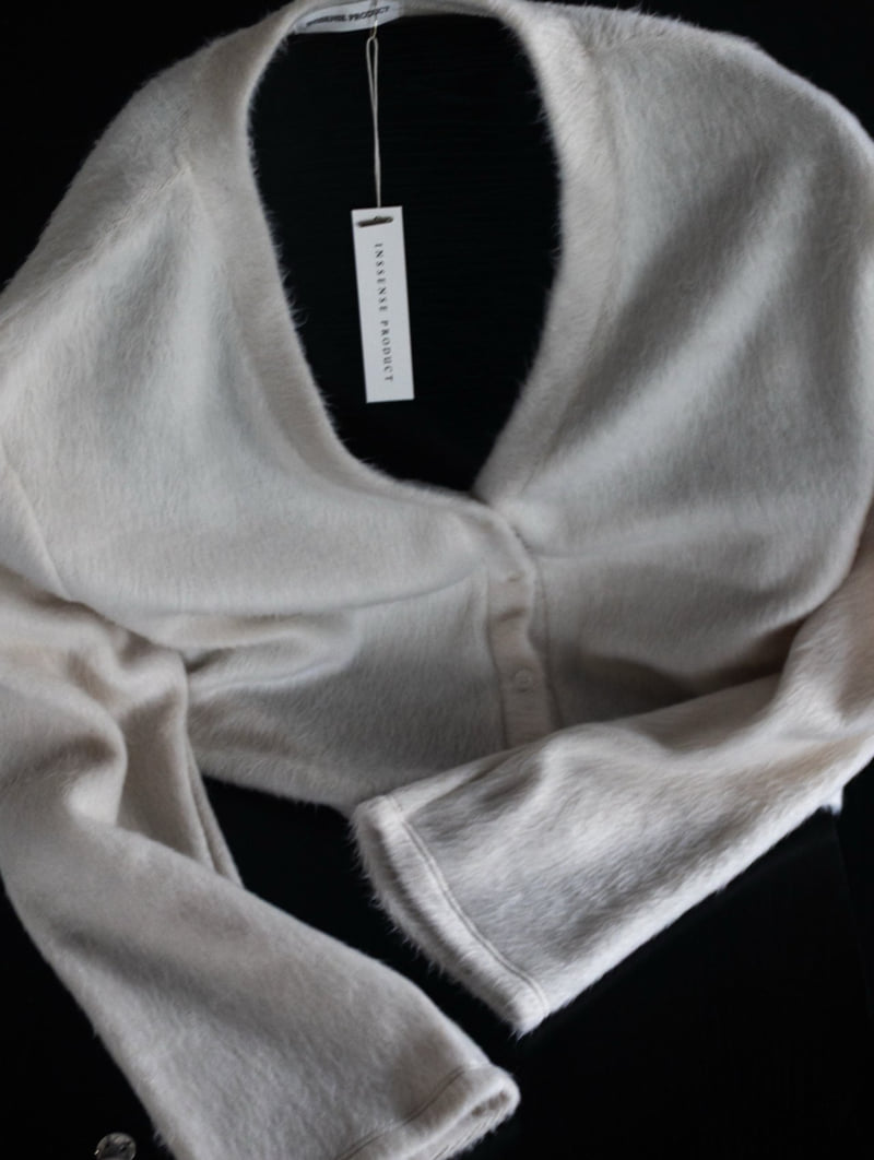 Inssense - Korean Women Fashion - #momslook - Hairy Soft Cropped Cardigan