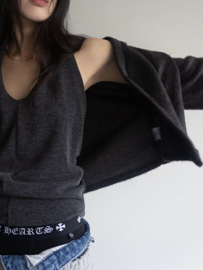 Inssense - Korean Women Fashion - #momslook - Hairy Soft Cropped Cardigan - 5