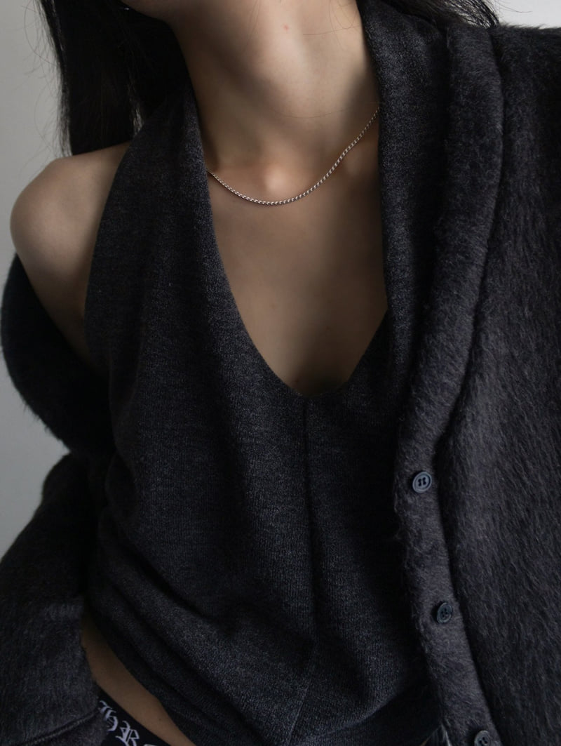 Inssense - Korean Women Fashion - #momslook - Hairy Soft Cropped Cardigan - 7