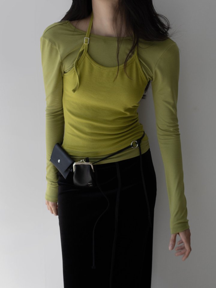 Inssense - Korean Women Fashion - #momslook - Layered Backless Halter Top - 3