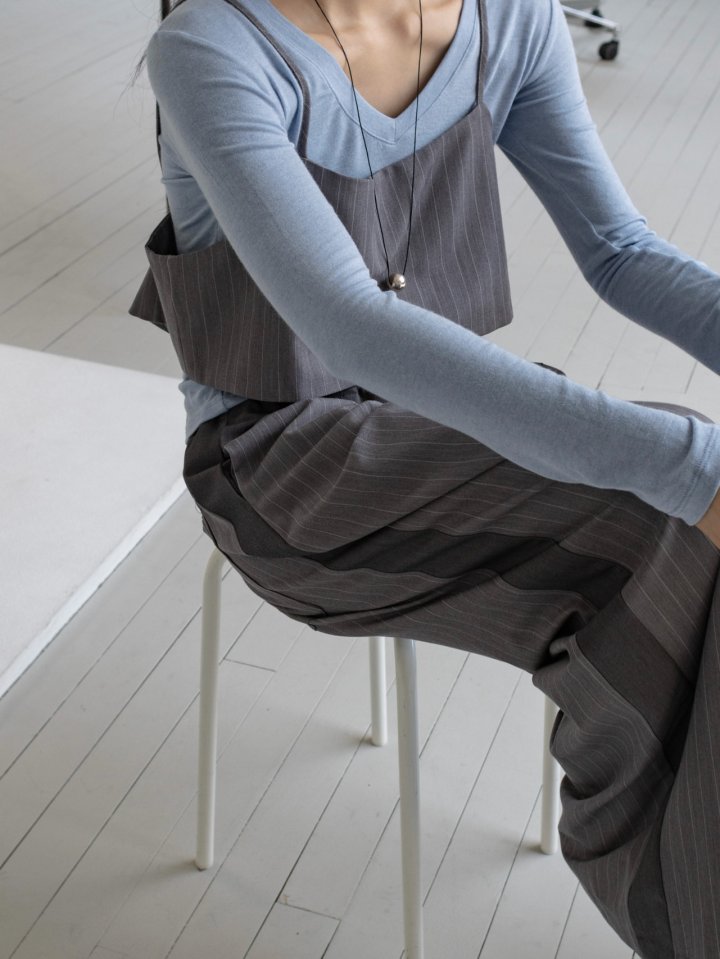 Inssense - Korean Women Fashion - #pursuepretty - Contrast Panel Stripe Wide Pants - 4