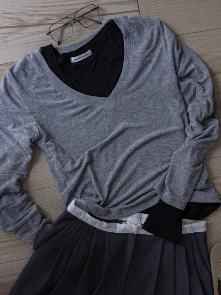 Inssense - Korean Women Fashion - #shopsmall - Premium Soft Wool Slim V-neck Top - 5