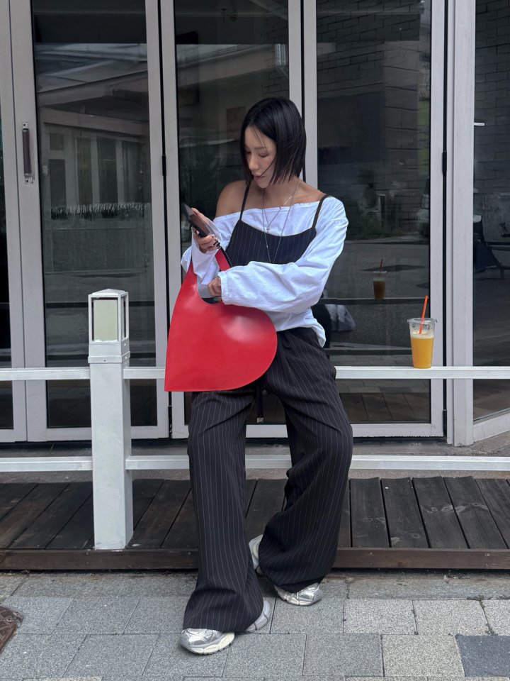 Inssense - Korean Women Fashion - #thatsdarling - Contrast Panel Stripe Wide Pants - 4