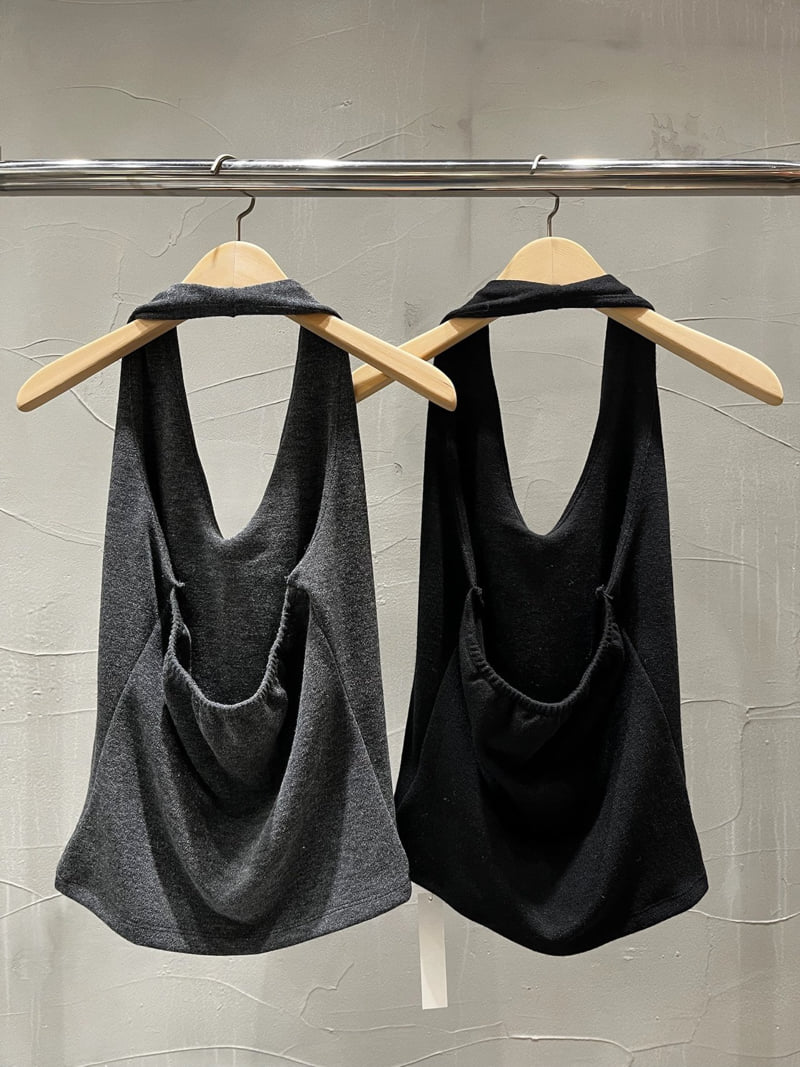 Inssense - Korean Women Fashion - #vintageinspired - Soft Texture Draped Halter Top - 11