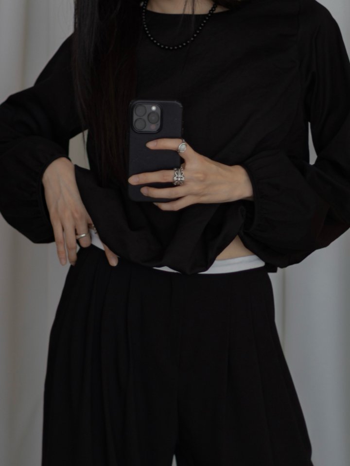 Inssense - Korean Women Fashion - #womensfashion - Puff Sleeve Volume Blouse - 5