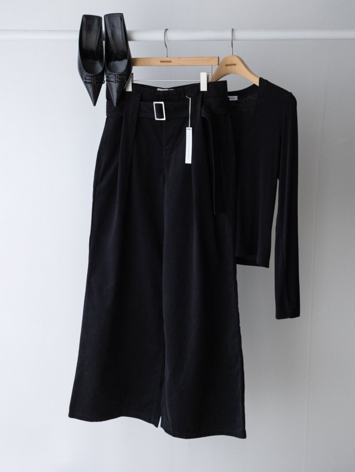 Inssense - Korean Women Fashion - #womensfashion - Premium Peach Volume Belted Wide Pants