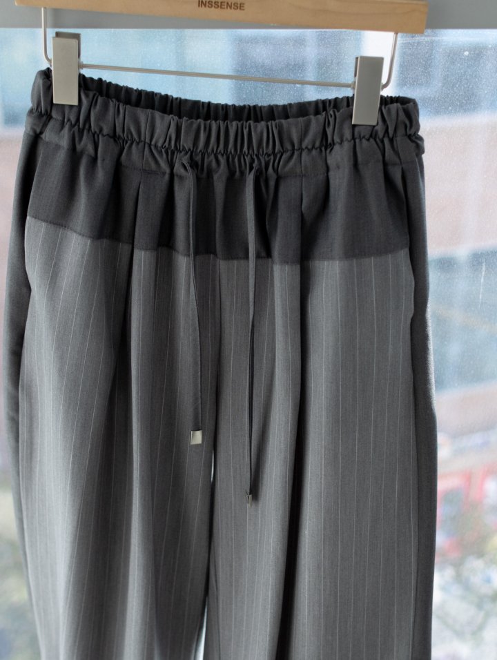 Inssense - Korean Women Fashion - #womensfashion - Contrast Panel Stripe Wide Pants - 10