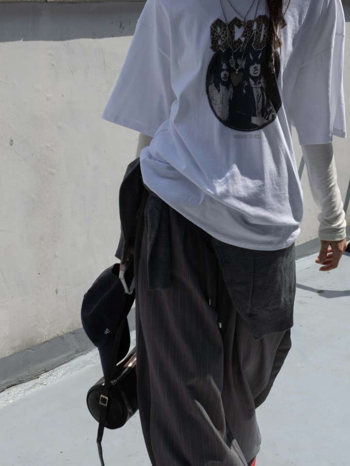 Inssense - Korean Women Fashion - #womensfashion - Contrast Panel Stripe Wide Pants - 2
