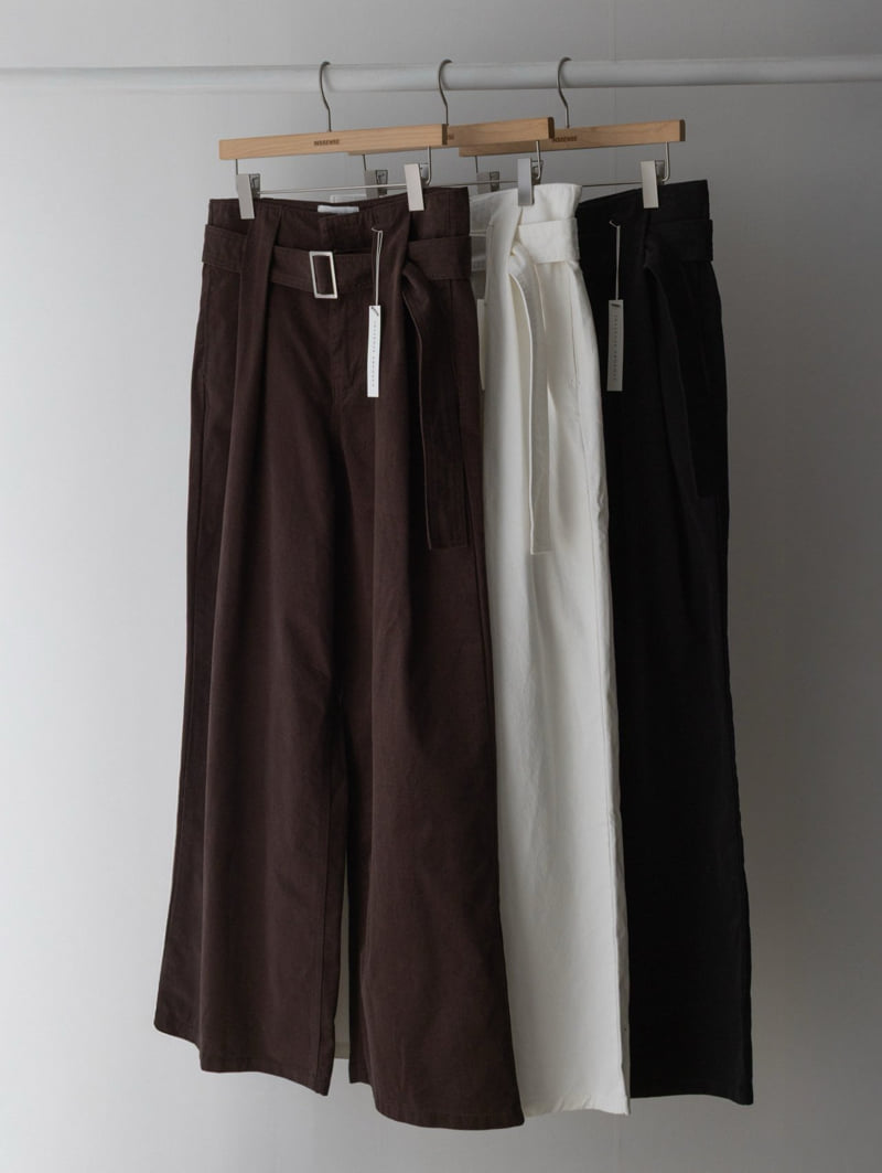 Inssense - Korean Women Fashion - #womensfashion - Premium Peach Volume Belted Wide Pants - 12