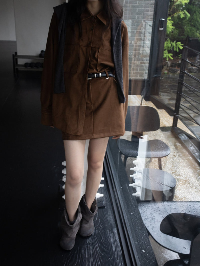 Inssense - Korean Women Fashion - #womensfashion - Suede Mini Skirt - 10