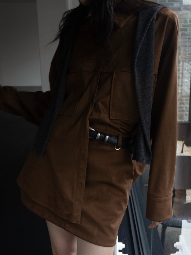 Inssense - Korean Women Fashion - #womensfashion - Suede Mini Skirt - 2