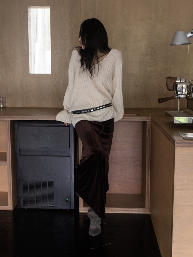 Inssense - Korean Women Fashion - #womensfashion - Velvet Ease Maxi Skirt