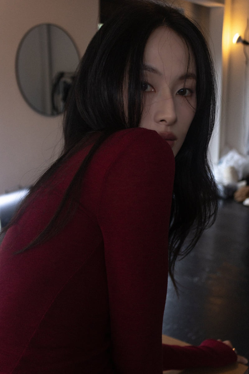 Inssense - Korean Women Fashion - #womensfashion - Raw Edge Wool Slim Long Sleeve Tee - 10