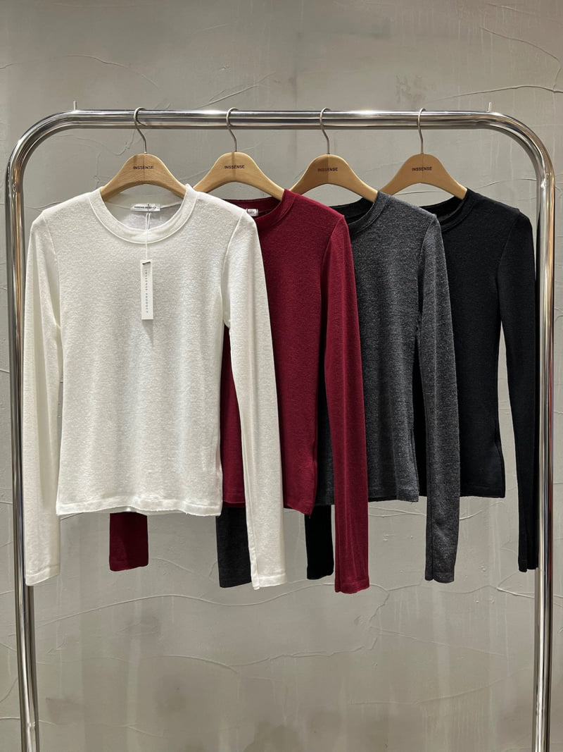 Inssense - Korean Women Fashion - #womensfashion - Raw Edge Wool Slim Long Sleeve Tee - 8