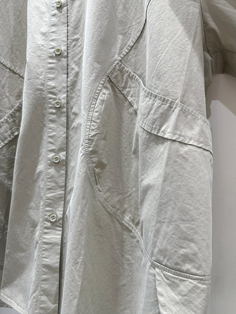 J dew - Korean Women Fashion - #momslook - Round Pocket Long Shirt - 8