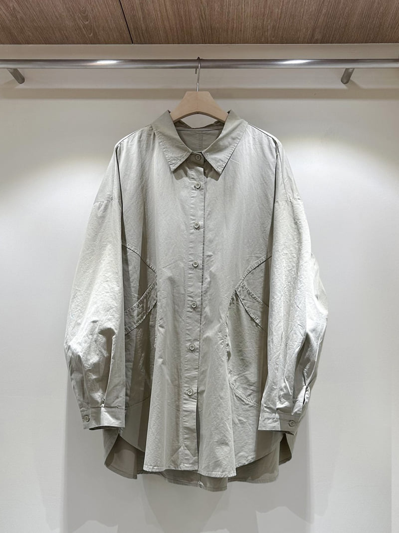 J dew - Korean Women Fashion - #pursuepretty - Round Pocket Long Shirt - 2