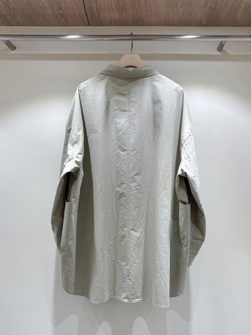 J dew - Korean Women Fashion - #restrostyle - Round Pocket Long Shirt - 4