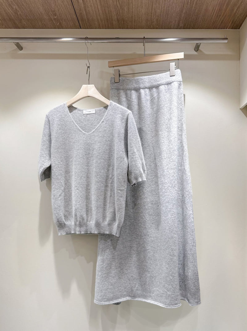 J dew - Korean Women Fashion - #shopsmall - Wool V-Neck Knit Skirt Set - 3
