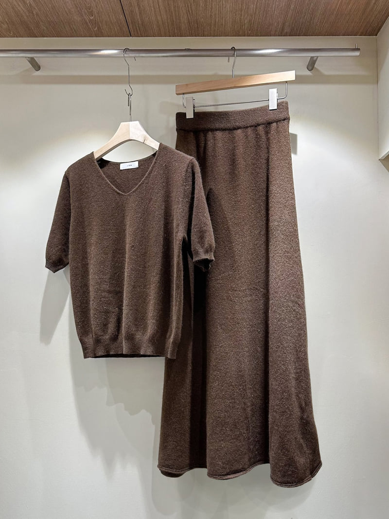 J dew - Korean Women Fashion - #shopsmall - Wool V-Neck Knit Skirt Set - 4