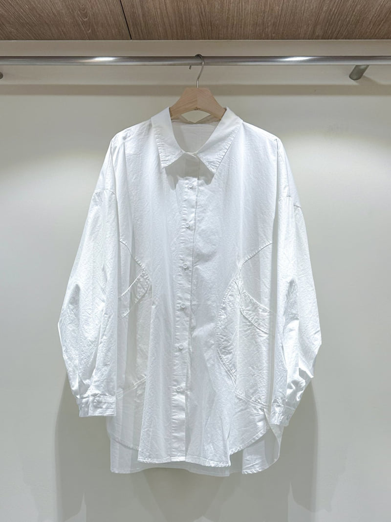 J dew - Korean Women Fashion - #vintagekidsstyle - Round Pocket Long Shirt