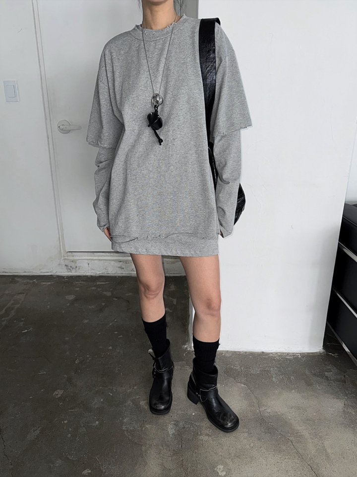 Jade Market - Korean Women Fashion - #momslook - Layerd Bean Top Set - 7