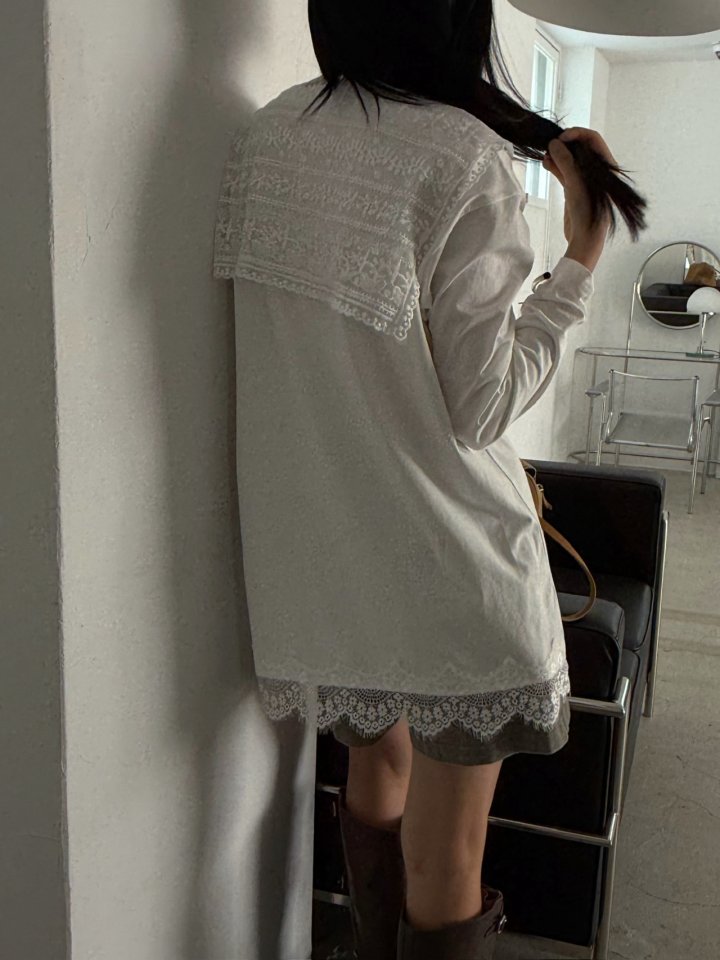 Jade Market - Korean Women Fashion - #momslook - Motive Collar Tee - 6