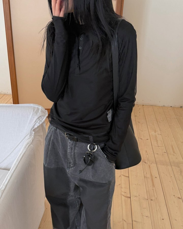 Jade Market - Korean Women Fashion - #momslook - See Through Collar Tee - 10