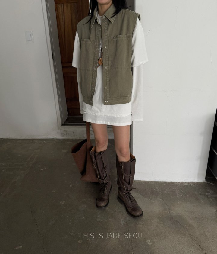 Jade Market - Korean Women Fashion - #pursuepretty - Muse Washing Vest - 6
