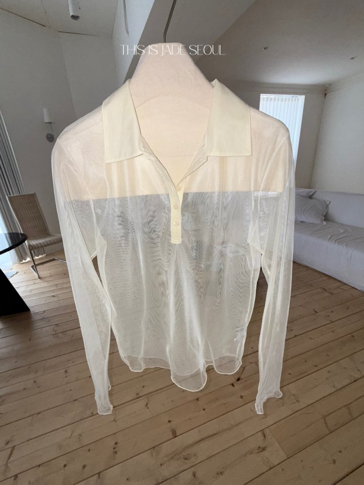 Jade Market - Korean Women Fashion - #shopsmall - See Through Collar Tee