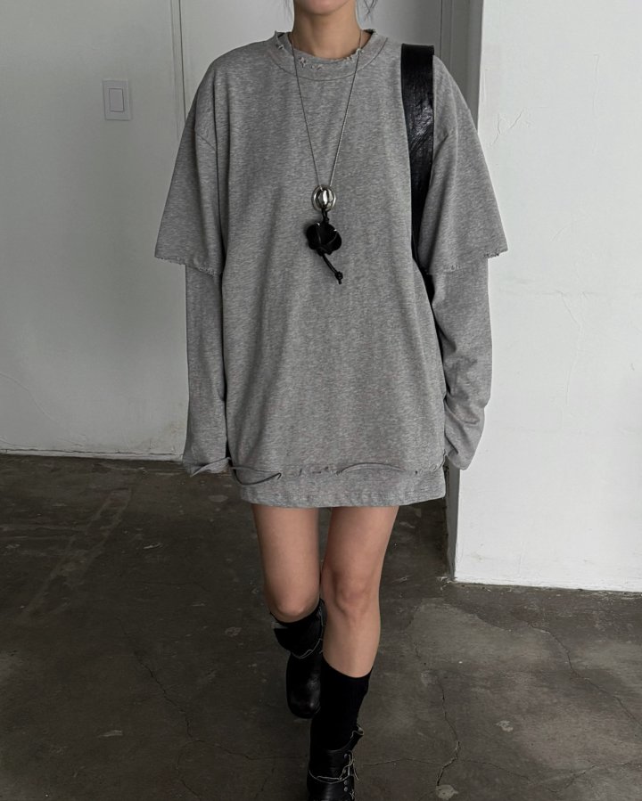 Jade Market - Korean Women Fashion - #momslook - Layerd Bean Top Set - 4