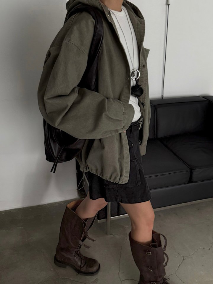 Jade Market - Korean Women Fashion - #womensfashion - Fore Washing Hood Jacket - 5
