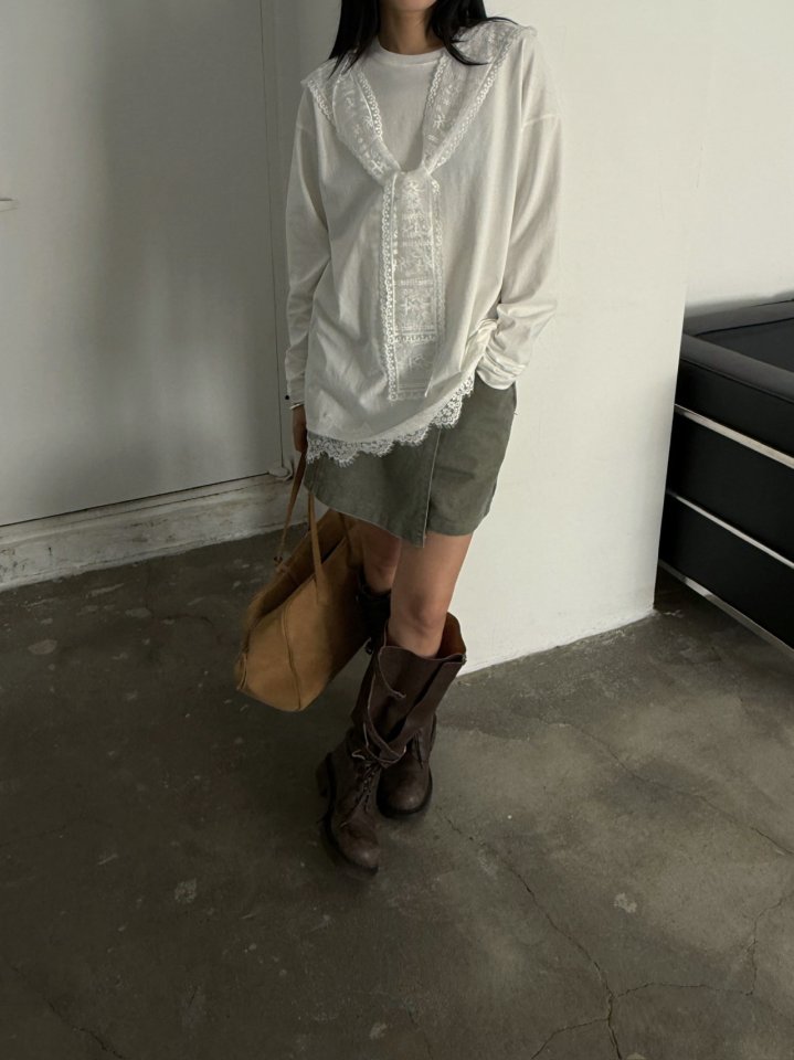 Jade Market - Korean Women Fashion - #womensfashion - Motive Collar Tee