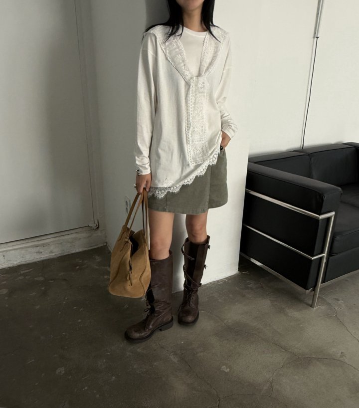 Jade Market - Korean Women Fashion - #womensfashion - Motive Collar Tee - 3