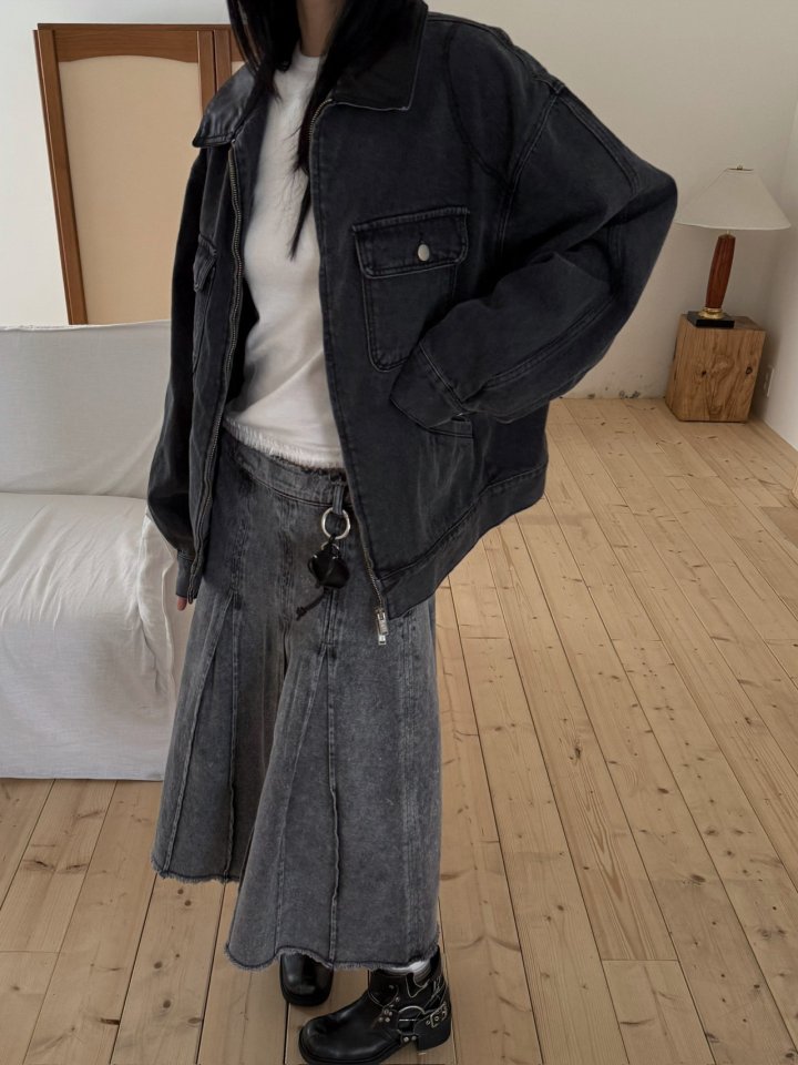 Jade Market - Korean Women Fashion - #momslook - Denim Mood Jacket - 4