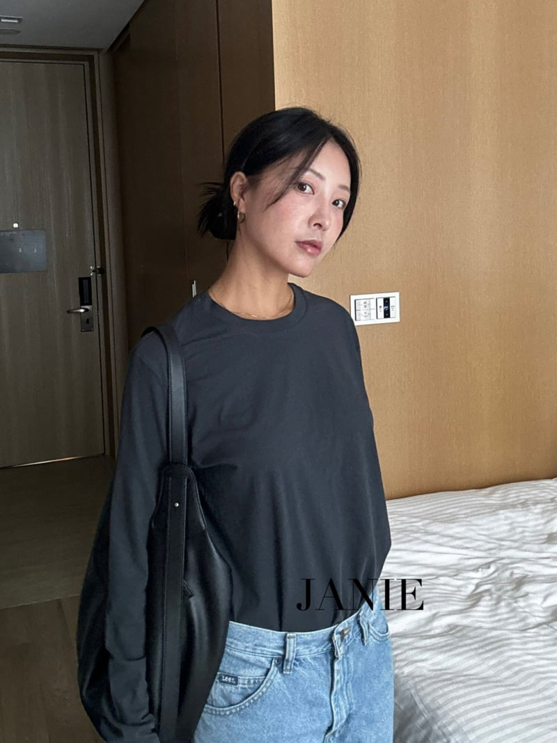 Janie - Korean Women Fashion - #momslook - Cotton Easy Round Tee