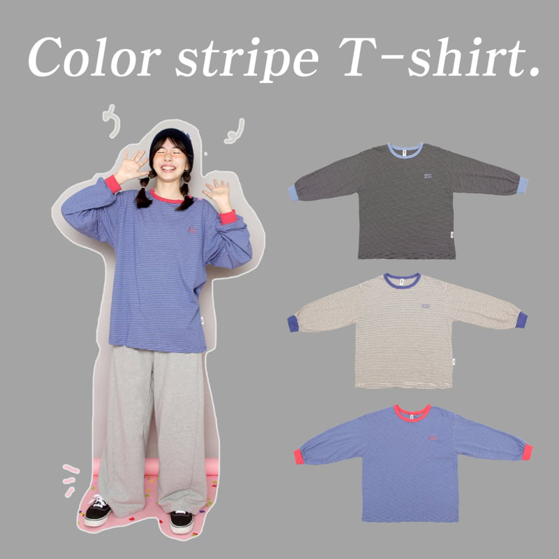 Jenny Basic - Korean Children Fashion - #magicofchildhood - Collar Stripe Tee